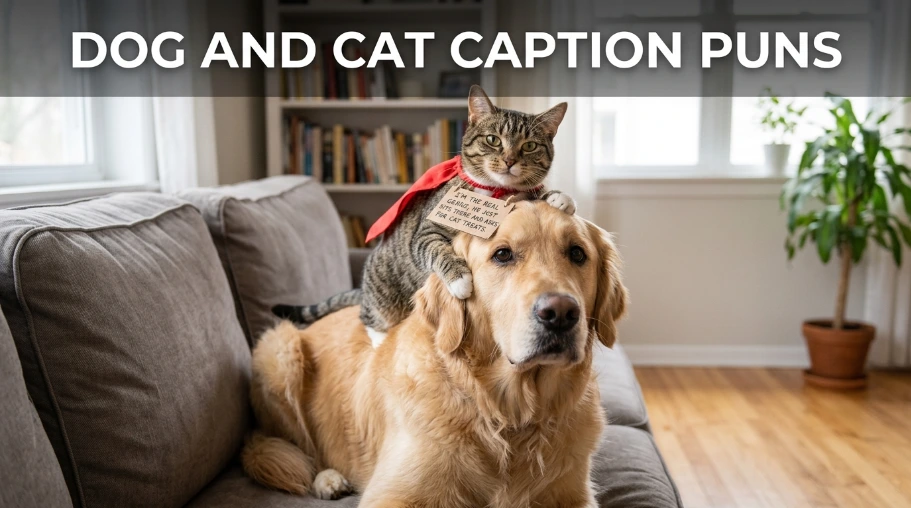 Dog and Cat Caption Puns