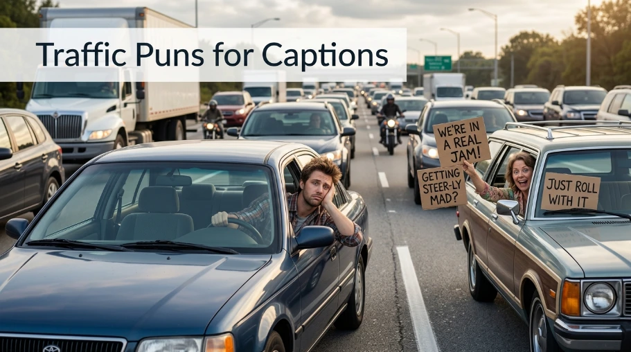 Traffic Puns for Captions