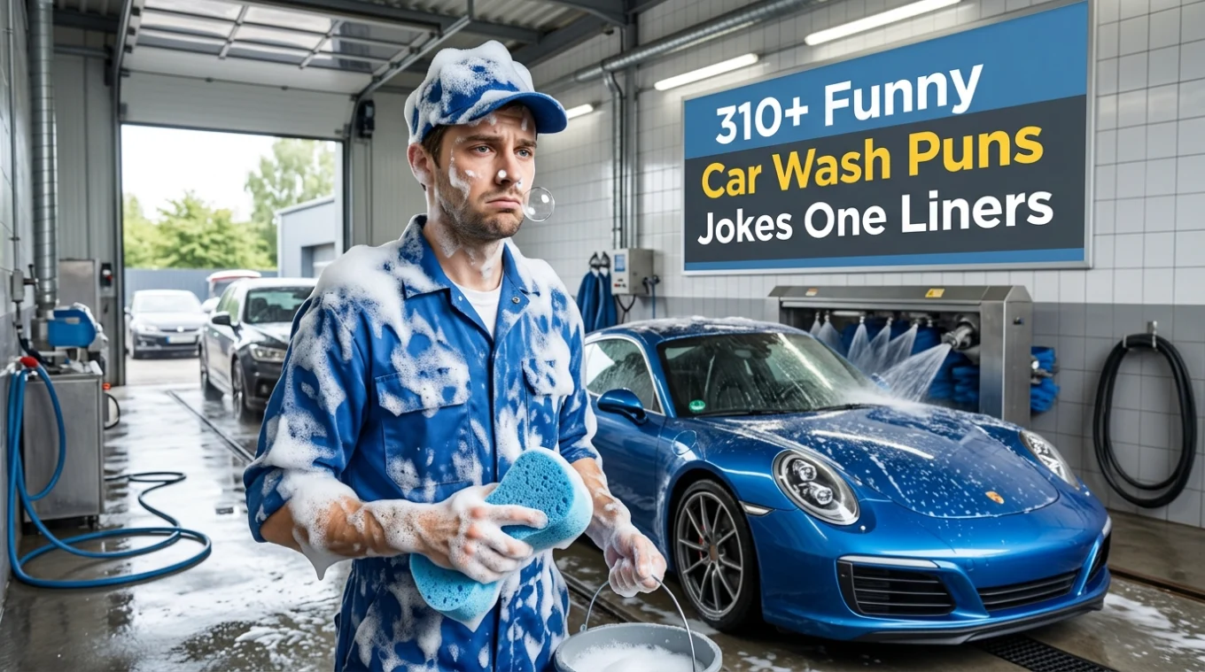 310+ Funny Car Wash Puns Jokes One Liners