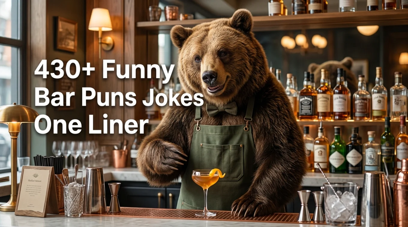430+ Funny Bar Puns Jokes One Liner